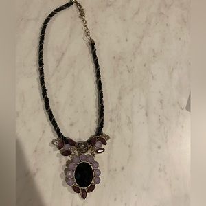 Black and Purple Pendant Necklace